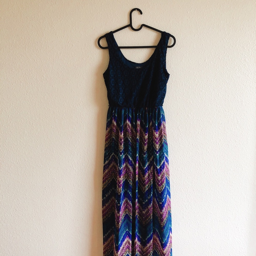 Lily Rose maxi dress , illusion hem ,